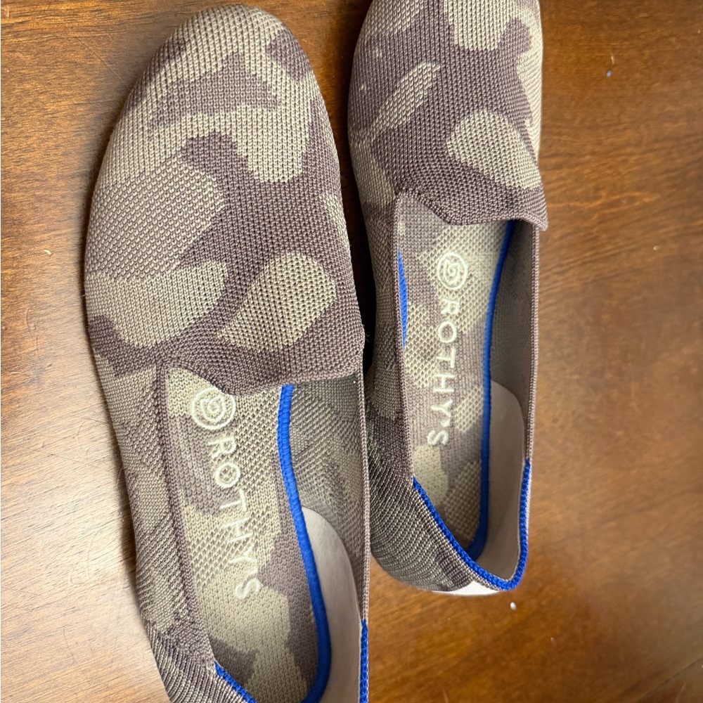 Rothy's Women’s Slip-On Camo Knit Loafers - Brown & Olive